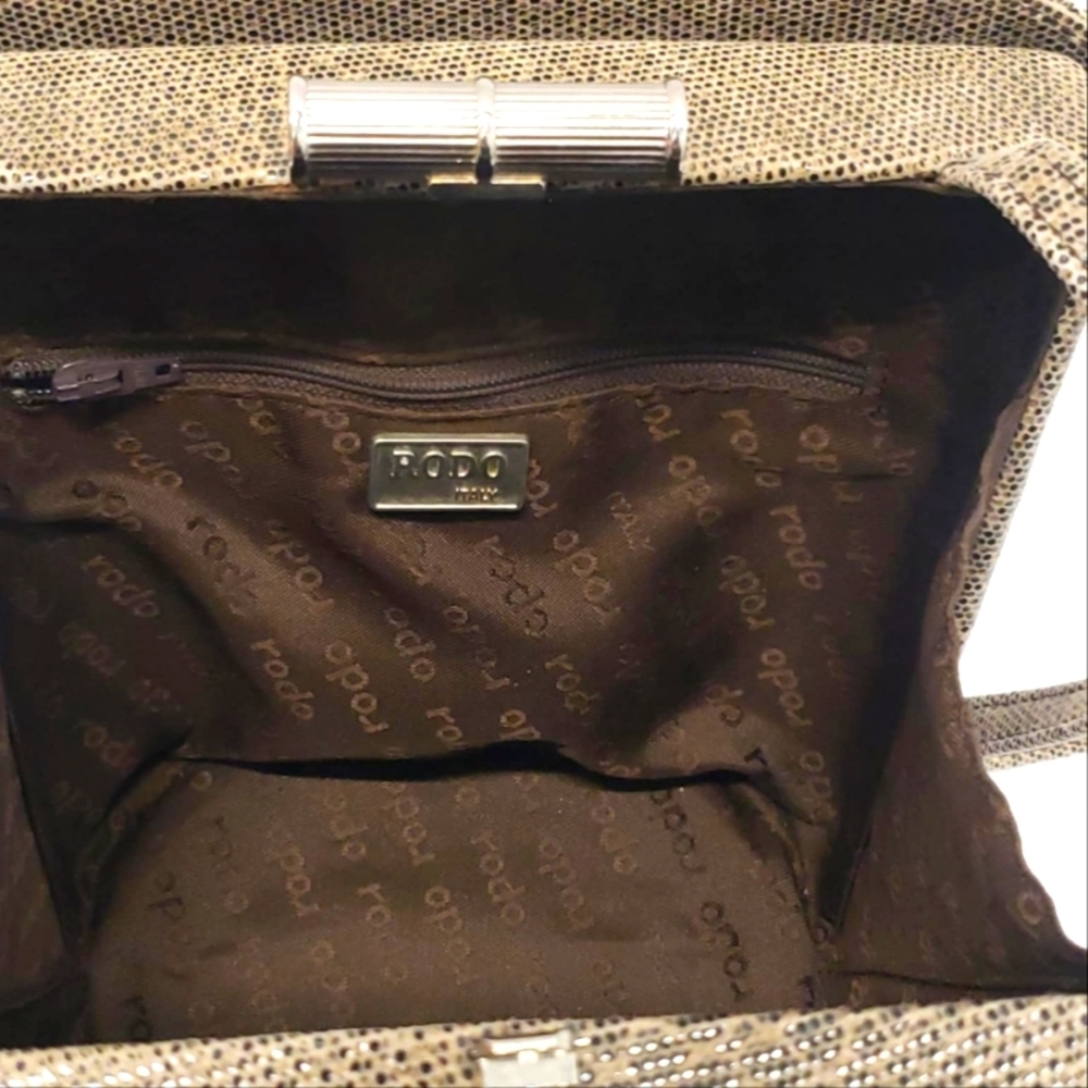 Rodo Italy Brown Suede Leather Shoulder Bag - Picture 11 of 13